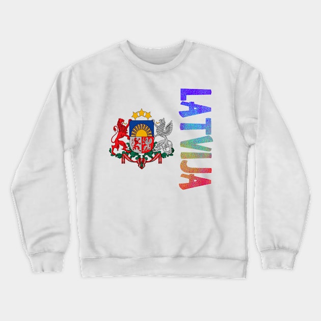 Latvia (Latvija in Latvian) Coat of Arms Design Crewneck Sweatshirt by Naves